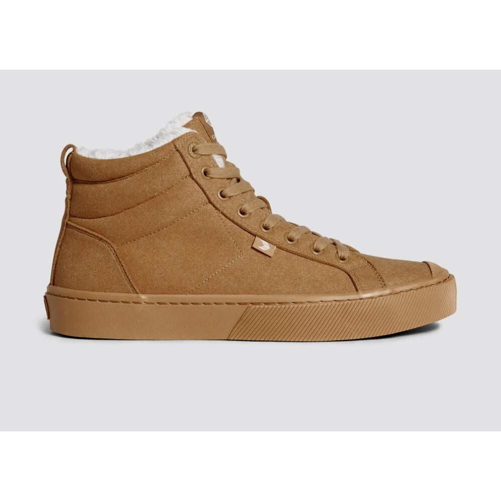 Cariuma OCA Therma High Sneakers Men's 10.5 All Camel Suede Casual Shoes GAL689